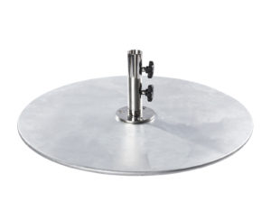 30″ Round Galvanized Steel Plate Base-100 Pounds
