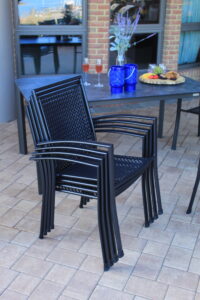CHAIRS SHOWN STACKED
