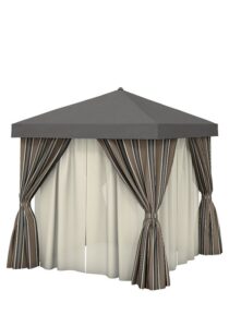12’X12′ CABANA NO VENT WITH SHEERS
NS012A238SH
SPEC SHEET
