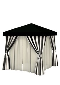 8’X8′ CABANA NO VENT WITH SHEERS
NS008A238SH
SPEC SHEET
